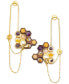 ფოტო #1 პროდუქტის 18k Gold-Plated Mixed Gemstone Honeycomb & Chain Drop Earrings