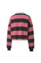 Фото #6 товара Swxp Striped Longsleeve Pembe Crop Kadın Sweatshirt