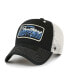 Фото #1 товара Men's Black, Natural Distressed Carolina Panthers Five Point Trucker Clean Up Adjustable Hat