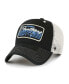 Men's Black, Natural Distressed Carolina Panthers Five Point Trucker Clean Up Adjustable Hat