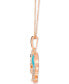 ფოტო #2 პროდუქტის Turquoise Enamel & Diamond (5/8 ct. t.w.) 18" Elephant Pendant Necklace in 14k Rose Gold