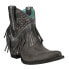 Фото #2 товара Corral Boots E1435 Black Studs & Fringe Round Toe Cowboy Booties Womens Size 6.5