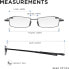 Фото #7 товара Flat-Fold Reading Glasses +1.0 Full Speed Folding Metal Glasses with a Slim Black Protective Case, Easy to Carry Read Optics