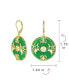 ფოტო #4 პროდუქტის Asian Style Dangle Circle Round Donut Good Fortune Green Jade Butterfly Disc Drop Statement Earrings 14K Gold Overlay Sterling Silver Lever Back