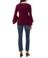 ფოტო #4 პროდუქტის Petite Contrast-Trim Bell-Sleeve Top