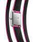 Women's Swiss Mini Dolcevita 150th Kentucky Derby Edition Diamond (3/8 ct. t.w.) Pink Three Row Leather Strap Watch 22x29mm