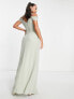 Фото #2 товара TFNC Tall Bridesmaid drape shoulder wrap dress in sage green