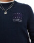 Tommy Jeans regular tonal flag logo jumper in navy