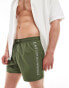 Armani EA7 verical side logo swim short in khaki green