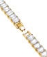 Фото #4 товара Men's Cubic Zirconia Baguette Tennis Bracelet in Stainless Steel