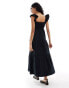 Фото #3 товара Selected Femme maxi dress in black