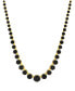 Фото #1 товара Macy's onyx Graduated 18" Collar Necklace in 14k Gold-Plated Sterling Silver