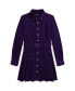 Big Girls Belted Pleated Corduroy Shirtdress