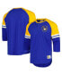 Men's Royal Milwaukee Brewers Cooperstown Collection Legendary Raglan Slub Henley 3/4-Sleeve T-Shirt Синий, S - фото #1