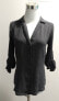 Halston Heritage Spread Collar Button down Blouse Shirt Long sleeve Charcoal XS