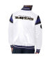 ფოტო #2 პროდუქტის Men's White Baltimore Ravens Satin Full-Snap Varsity Jacket