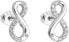 Silver earrings with zircon white infinity 11017.1