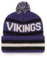Фото #3 товара Men's Purple Minnesota Vikings Bering Cuffed Knit Hat with Pom