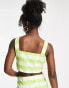 Urban Revivo co-ord tweed crop top in green check print