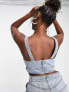 Фото #4 товара AFRM Lavera co-ord cut out denim corset top in mid wash blue