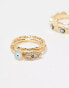 ALDO Daralaenna 3 pack of eye charm rings in gold