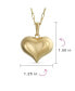 Simple Plain Large Heart Shape Pendant Necklace For Women Gold Plated