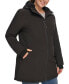 Фото #3 товара Womens Plus Size Hooded Faux-Fur-Lined Anorak Raincoat, Created for Macys