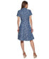 ფოტო #2 პროდუქტის Women's Floral-Print Chambray Shirtdress