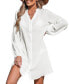 Фото #1 товара Women's Front Button Blouson Sleeve Cover-Up