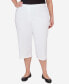Фото #1 товара Plus Size Bayou Embroidered Capri Fringe Bottom Pants