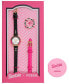Barbie x Limited Edition Three-hand Quartz Black Litehide Leather Watch 28mm and Interchangeable Strap Set, 28mm