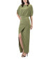 Women's Boat Neck Slit Maxi Dress