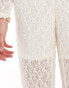 Pieces lace trouser co-ord in cream