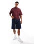 ASOS DESIGN boxy oversized t-shirt with sporty back print in burgundy