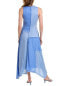 Nicholas Thalassa Patchwork Fringe Linen Midi Dress Women's