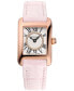 ფოტო #1 პროდუქტის Women's Swiss Classic Carree Diamond (1/20 ct. t.w.) Blush Leather Strap Watch 23mm