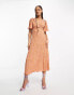 Nobody's Child London midi dress in orange heart print