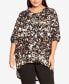 Plus Size Leila Foil Print High Low Top