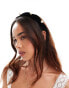 True Decadence ruched headband with pearl embellishment in black