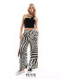 JDY Petite wide leg trouser in zebra print TAPIOKA SCHWARZ, XL - фото #1