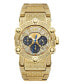 Men's Luxury Phantom 18k Gold-plated Stainless Steel Bracelet Watch, 42mm