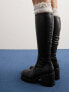 ASOS DESIGN Command heeled knee boots in black