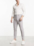 ASOS DESIGN super skinny smart trousers in grey prince of wales check