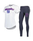 ფოტო #5 პროდუქტის Women's White, Charcoal New York Giants Sonata T-shirt and Leggings Sleep Set