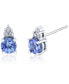 ფოტო #1 პროდუქტის Tanzanite (1/2 ct. t.w.) & Diamond (1/20 ct. t.w.) Stud Earrings in 14k White Gold