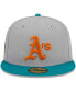 Фото #3 товара Men's Gray, Teal Oakland Athletics 59FIFTY Fitted Hat