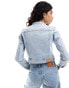 Фото #4 товара Tommy Jeans denim biker jacket in light wash