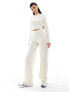 Фото #1 товара Missyempire ribbed wide leg trousers co-ord in cream