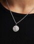 ASOS DESIGN waterproof stainless steel necklace with coin pendant in silver tone