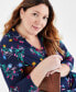 Фото #3 товара Plus Size Lola Floral-Print Johnny-Collar Tunic, Created for Macy's